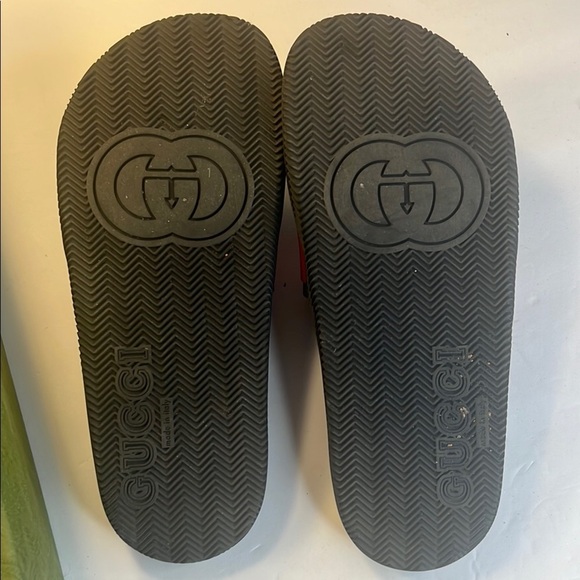 EUC Gucci Black Red Green Slides Women siz 40 Gucci Web Iconic Authentic Sandals - Picture 4 of 8